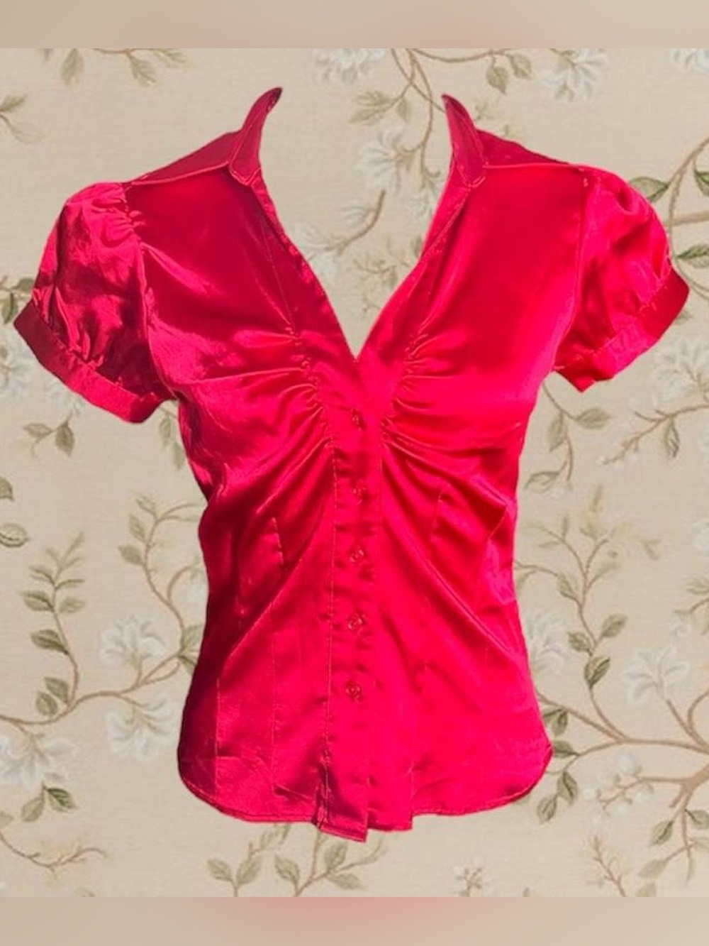 Women’s Satin Ruched Button-Front